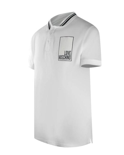 Love Moschino White Iconic Box Polo Shirt for men