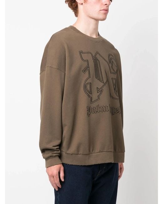 Palm Angels Brown Monogram Sweatshirt for men