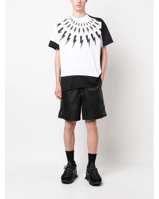 関税送料込【NeIL Barrett】ライトニングボルト Tシャツ 2colors Neil Barrett Blue Jumbled Bolt T-Shirt Neil Barrett