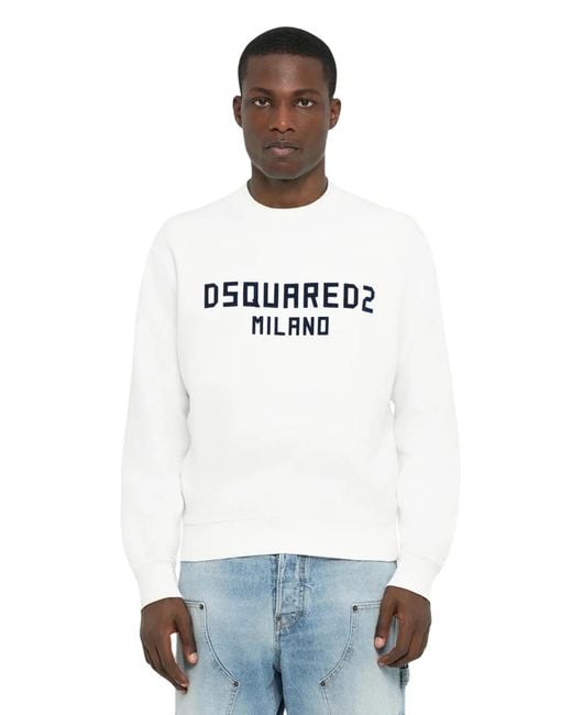 DSquared² White Milano Logo Sweatshirt for men