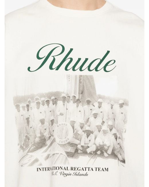 Rhude White Script Tee for men