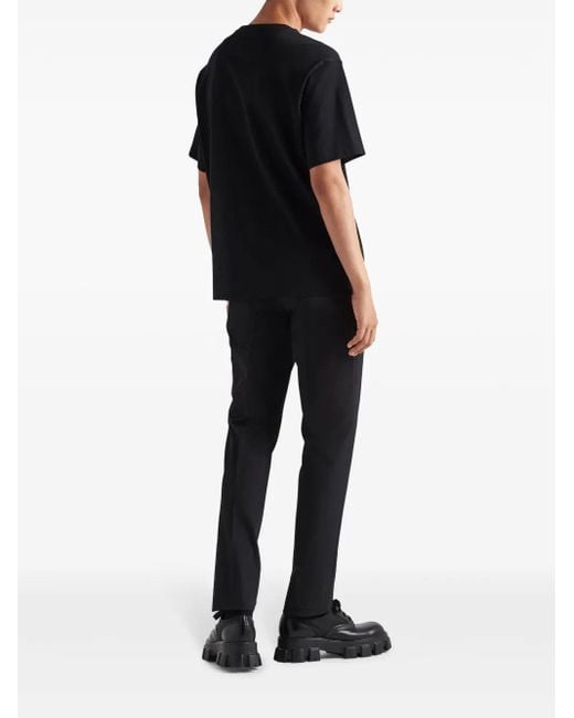 Prada Black Triangle Plaque T-Shirt for men