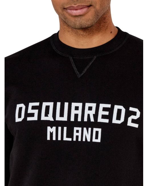 DSquared² Black Milano Logo Sweatshirt for men