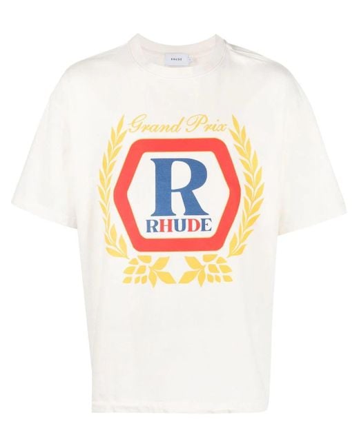 ★hude★ オフホワイト 'Rhude' Regatta Champions Tシャツ Rhude: Off-White 'Rhude' Regatta Champions T-shirt | SSENSE