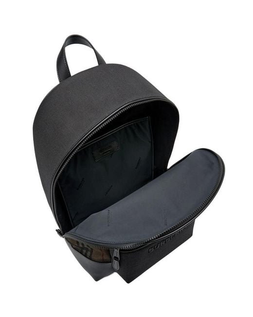 Burberry Black Mesh Checkered Backpack for men