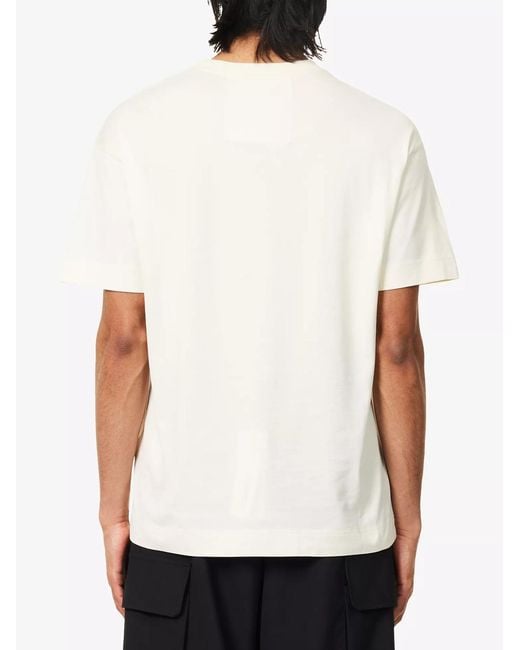 Givenchy White Embroidered 4G Logo Print T-Shirt for men