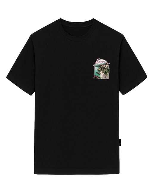 Magrit Black Sur Mur Printed T-Shirt for men