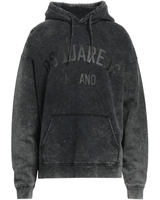 DSquared² Gray Milano Logo Faded Hoodie for men