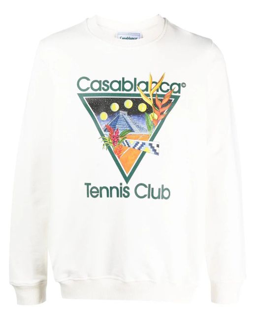 Casablancabrand White Tennis Club Icon Graphic-print Sweatshirt for men