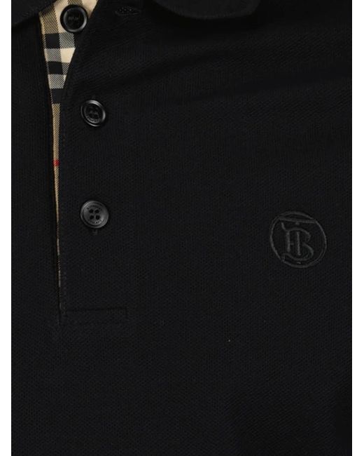 Burberry Black Branded Circle Logo Polo Shirt for men
