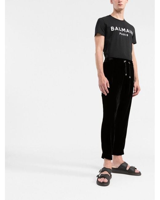 Balmain Black Swim T-Shirt With Logo for men