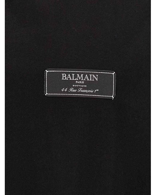 Balmain Black Logo Patch T-Shirt for men