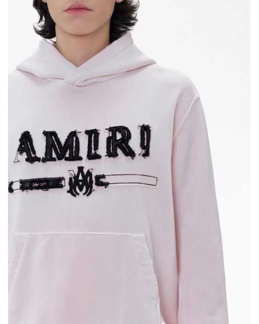 Amiri Pink Logo-embellished Hoodie for men