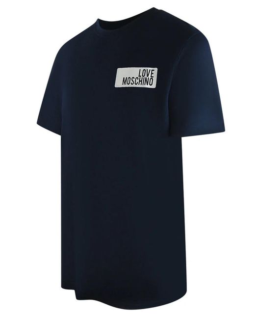 Love Moschino Blue Block Logo T-Shirt for men