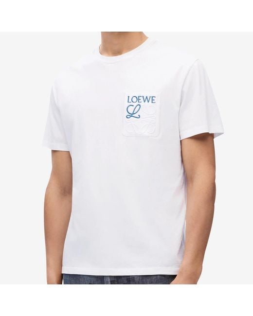 Loewe Anagram Pocket T-Shirt in White for Men | Lyst Loewe Anagram Pocket T-Shirt in White for Men | Lyst