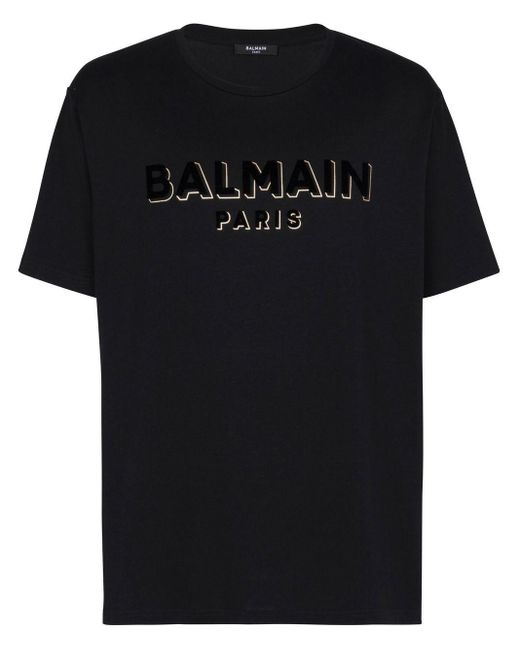 Balmain Black T-Shirt With Application for men