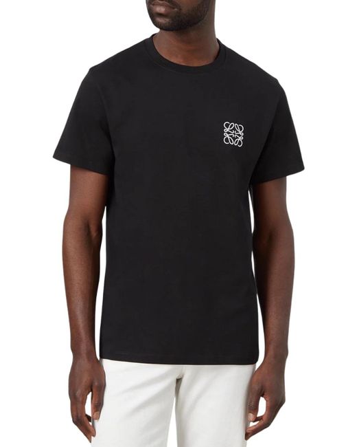 Loewe Black Anagram Embroidered Logo T Shirt for men