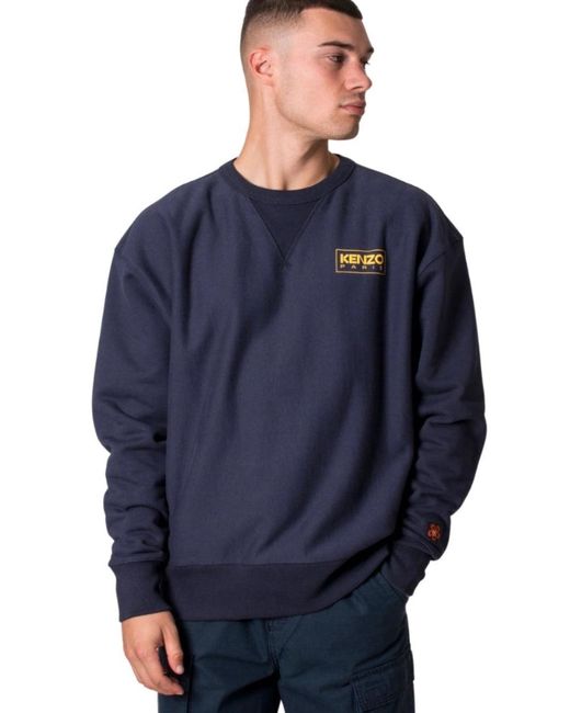 KENZO Blue Paris Outline Logo Sweatshirt for men