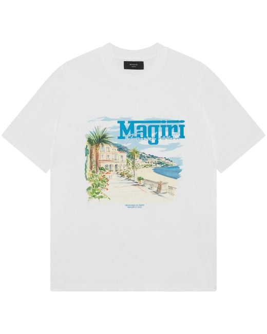 Magrit Blue Rivera Printed T-Shirt for men