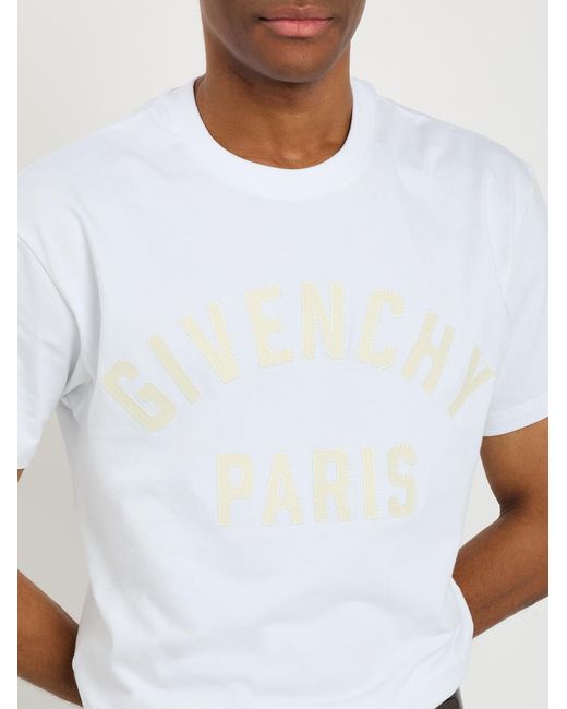 Givenchy White Applique Logo T-Shirt for men