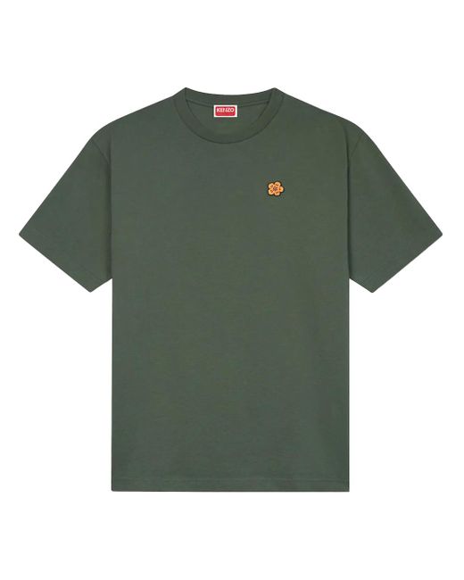 KENZO Green Boke Flower Embroidered Crest T-Shirt for men