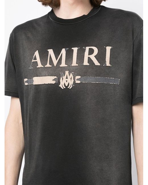 Amiri Black Ma Bar Applique Logo T-Shirt for men