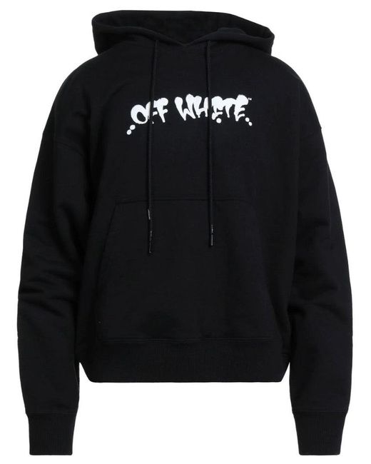 Off-White c/o Virgil Abloh Black Off- Marker Graffiti Spray Design Logo Hoodie for men