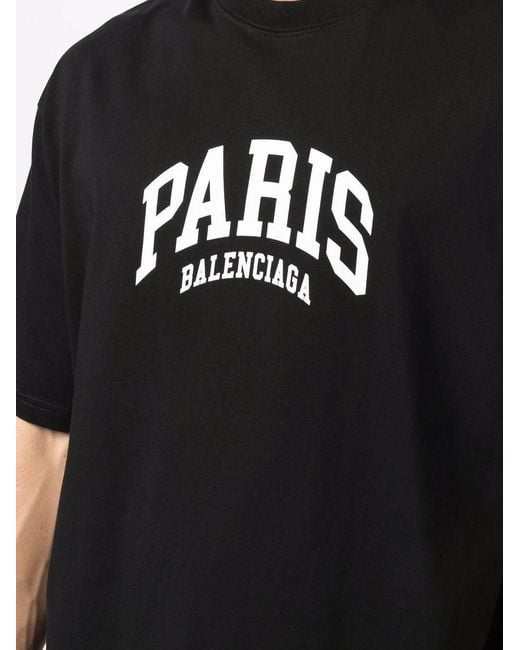 Balenciaga Black Paris Medium T-shirt for men