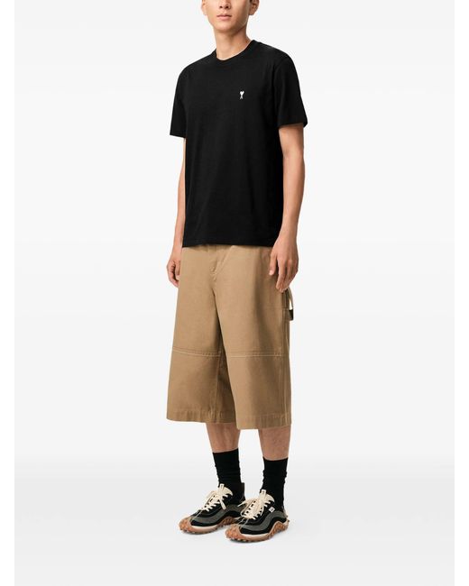 AMI Black Ami De Coeur Cotton T-Shirt for men