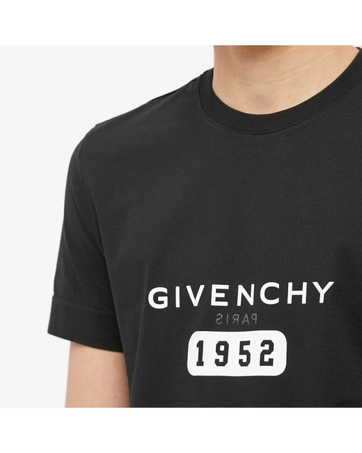 Givenchy Black 1952 Reverse Logo Printed T-Shirt for men