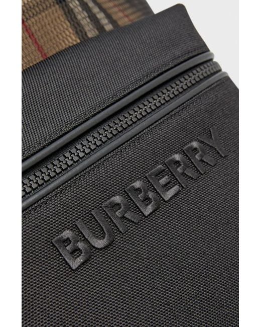 Burberry Black Mesh Checkered Backpack for men
