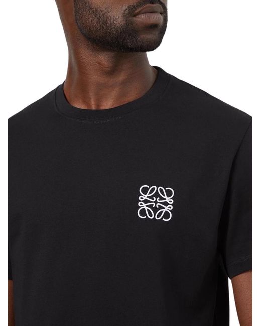 Loewe Black Anagram Embroidered Logo T Shirt for men