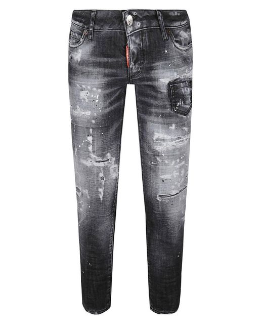 DSquared² Gray Special Delivery Ripped Jeans for men