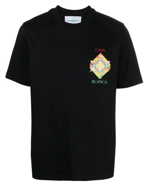Casablancabrand Black Les Elements Organic Cotton T-Shirt for men