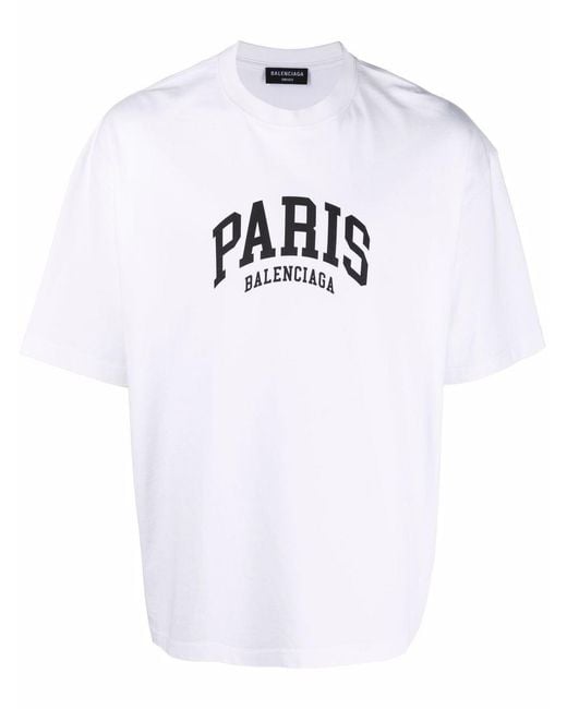 Balenciaga Cities Paris T-shirt White for men