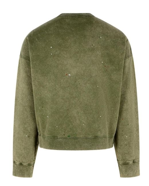 DSquared² Green Paint Splatter Military Sweatshirt for men