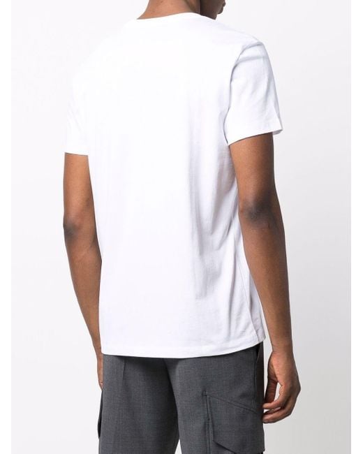 Balmain White Paris Print Logo T-Shirt for men