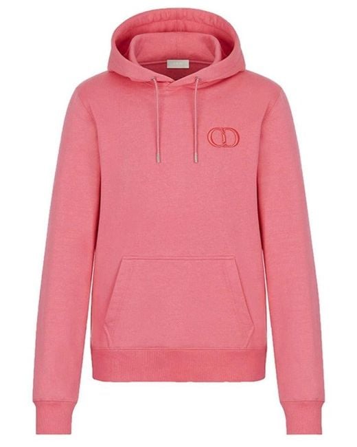 Dior Christian Rose Pink 'cd Icon' Hoodie for men