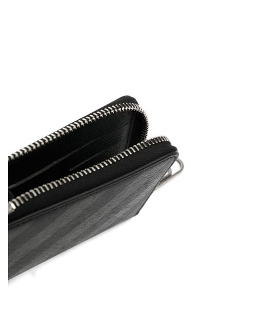Off-White c/o Virgil Abloh Black Off- Diag-Stripe Leather Zip Wallet for men