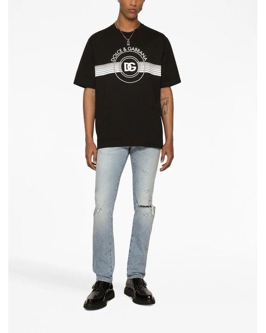 Dolce & Gabbana Black Oversized T-Shirt for men