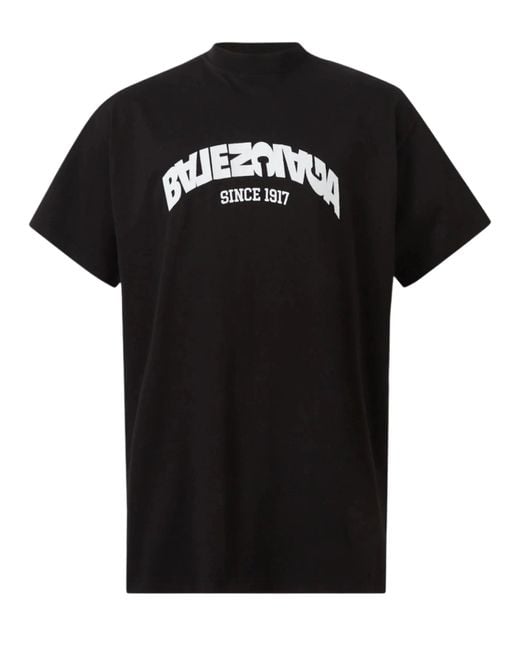 Balenciaga Back Flip Logo T-Shirt in Black for Men | Lyst