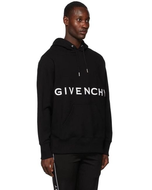 Givenchy Black Embroidered 4G Star Hoodie for men