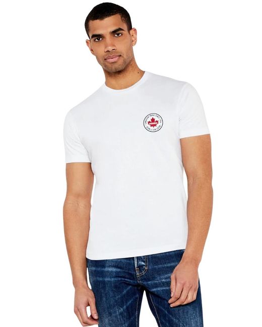 DSquared² White Small Maple Logo T-Shirt for men