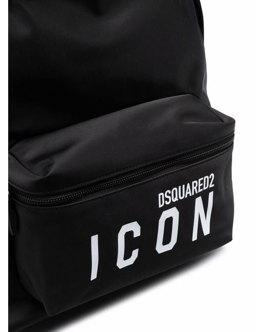 DSquared² Black Iconic Mini Backpack for men