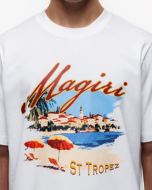 Magrit White St. Tropez Printed T-Shirt for men