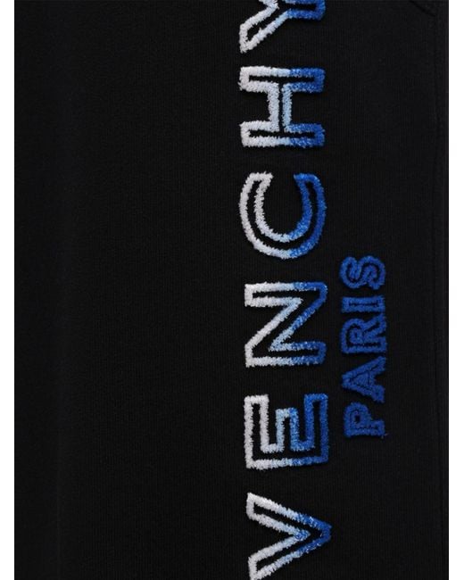 Givenchy Black Paris Gradient Logo Embroidered Sweat Shorts for men