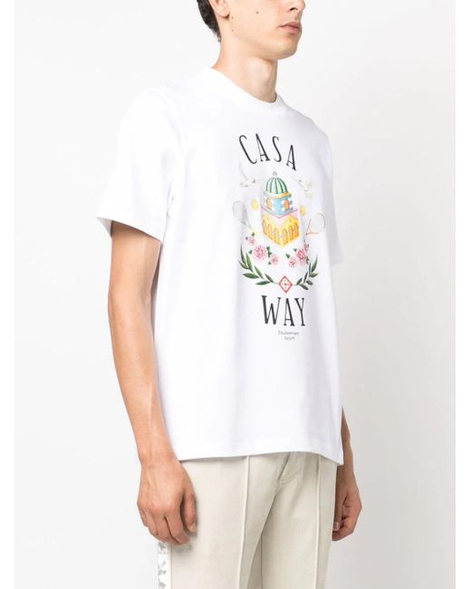 Casablancabrand White Graphic-print Organic-cotton T-shirt X for men