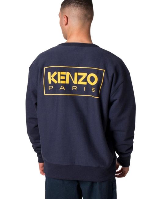 KENZO Blue Paris Outline Logo Sweatshirt for men