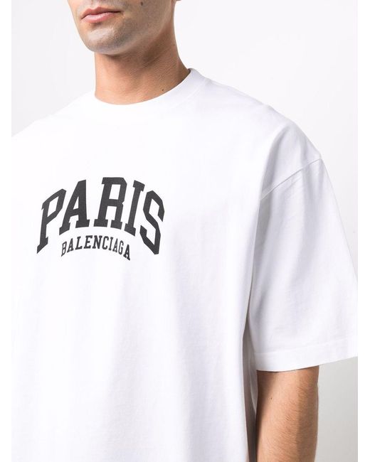 Balenciaga Cities Paris T-shirt White for men