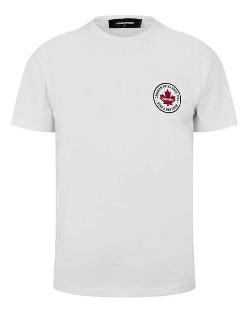 DSquared² White Small Maple Logo T-Shirt for men